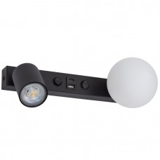 Φωτιστικό Σποτ με ντουί GU10 & G9 230V με USB & type-C Μαύρο VOX 10152